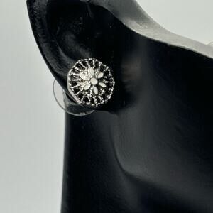 Silver Flower Vanity Earrings